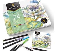 Castle Art Supplies Set di 24 Matite Colorate - Colori Botanici | Colori perfetti con anima morbida per adulti - ideali per colorare, schizzi e disegno - miscelazione e sfumatura superiori