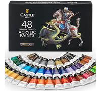 Castle Art Supplies Set di Vernici Acriliche, 48 x 22 ml | Set Tutto Incluso per Principianti e Artisti Adulti | Colori Intensi | Adatte a Varie Superfici | Con Fantastico Cofanetto di Presentazione