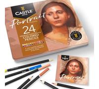 Castle Arts, set di 24 matite colorate, colori perfetti per 'Ritratto'. Set di matite da disegno, schizzi, matite da disegno...