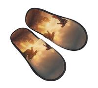 Castle Cool Fire Dragon Pantofole per donne e uomini, calde pantofole da donna sfocate calde pantofole da casa pantofole da camera da letto, pantofole sfocate invernali per casa e interni estetici