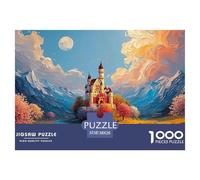 Castle in Springtime 1000 Pezzi Cartoncino Extra-spesso Bundle Di Puzzle Mediterranean Coastal Village Anti-stress Gioco Creativo Puzzle Per Decorazione Domestica 38x26cm/1000pcs