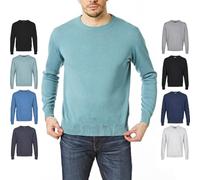 Castle Point Maglione pullover da uomo in cotone 100%, girocollo, Moss, M