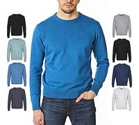 Castle Point Maglione pullover da uomo in cotone 100%, girocollo, Peacock, XL