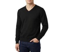 Castle Point Maglione Uomo 100% Cotone - Pullover Leggero Girocollo o Scollo a V, Maglia Uomo Traspirante Casual e Ufficio (Nero - Scollo a V, S)