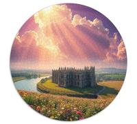 Castle Puzzle Rotondo 1000 Pezzi Rompicapo Per Adulti E Bambini Kirche Building Scenery Church Park Regalo Rilassamento Gioco Da Tavolo Difficile Giochi Intelligente 1000pcs (67.5x67.5cm)
