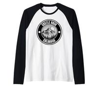 Castle Rock Colorado USA Montagna Design Maglia con Maniche Raglan