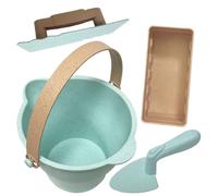 Castle Sandbox Kit Strumenti con Secchielli in Maglia Pellets - Set di giocattoli da spiaggia, giocattoli da spiaggia per tutti,Toddler Sandbox Beach Toys | Facile applicazione fatti per durare