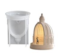Castle Shaped Candlestick Mold, European Palace Castle Diffuser Stone Silicone Moļd, Aromatherapy Plaster Candlestick Base Ornament, DIY Decor