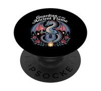 Castlecore Drago Guardiano dell'Antica Fiamma Fantasy Art PopSockets PopGrip Adesivo