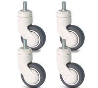 Castor 75/100mm Swivel Caster Wheels Heavy Duty Caster for Machine Equipment, M12x25 Rubber Stem Casters with Brake, Load Capacity 210kg, Set of 4,100mm-Swivel