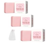 Castor Oil Conditioner Bar, shampoo bar olio di ricino, barre idratante e pulizia, liscio e nutriente, migliora la rugosità, ammorbidire i capelli asciutti danneggiati, per donne e uomini (3pcs)