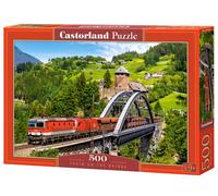Castorland B-52462 Hobby Panoramic Train On The Bridge Jigsaw Puzzle, 500 Pieces