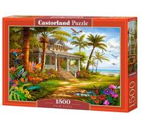 CASTORLAND C-152223-2 Puzzle 1500 Pezzi Palma Casa Spiaggia Fiori Colorati Oasi Tropicale Puzzle per Adulti Puzzle
