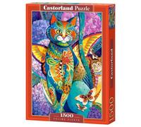 Castorland- Poland Hobby Panoramic Feline Fiesta Jigsaw Puzzle, 1500 Pezzi Set, Multicolore, C-151448-2