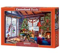 CASTORLAND Puzzle da 2000 pezzi, Cottage di Natale, Camino con calze appese, Albero decorato, Puzzle per adulti, C-200962-2