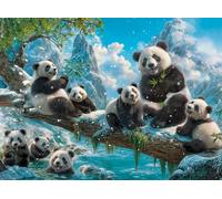 Castorland - Puzzle Il divertimento invernale dei panda - 2000 Pezzi