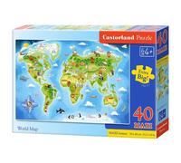 Castorland puzzle mappa illustrata del mondo MAXI 40 pezzi
