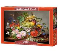 Castorland Puzzle Natura Morta con Fiori e Cesto di Frutta 2000 Pezzi