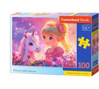 Castorland - Puzzle Principessa con unicorno - 100 Pezzi