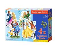Castorland - Puzzle Principesse innamorate 4v1 - 1-39 Pezzi