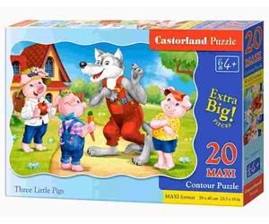 Castorland - Puzzle Tre piccoli porcellini - 1-39 Pezzi
