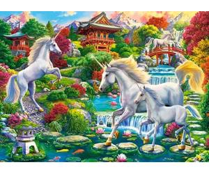 Castorland - Puzzle Unicorni in un giardino magico - 300 Pezzi