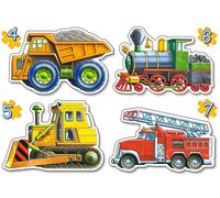 Castorland - Puzzle Veicoli 4v1 - 1-39 Pezzi