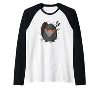 Castoro Come Ninja con Stelle lancianti Maglia con Maniche Raglan