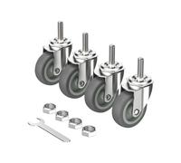 castors wheels sets, Ruote girevoli da 3 pollici, resistenti con freni, bloccabili con ruote in gomma, piastra girevole for carrelli for mobili(No brakes)