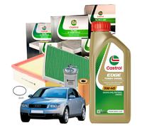 Castrol Kit Tagliando Completo Audi A4 B6 1.9 TDI 4 Filtri + Olio Edge 5W40 5LT