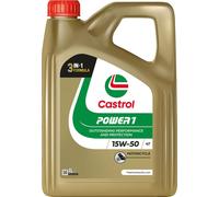 CASTROL Power 1 4T 15W-50 2-Rad Olio Motore Api Sn, Jaso MA2, 2x4 Litro