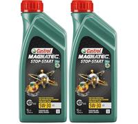 Castrol OLIO MOTORE LUBRIFICANTE MAGNATEC STOP&START 5W-30 A5 Q3 1L (Confezione da 2)