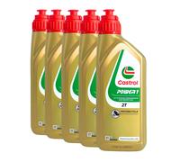 CASTROL Power 1 2T Olio Motore 2 Ruote API TC, ISO-L-EGD, JASO FD, 5x1 Litro
