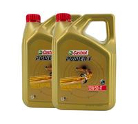 CASTROL Power 1 4T 15W-50 2-Rad Olio Motore Api Sn, Jaso MA2, 2x4 Litro