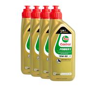 CASTROL Power 1 4T 15W-50 Olio Motore 2 Ruote API SN, JASO MA2, 4x1 Litro