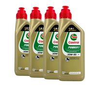 CASTROL Power 1 4T 20W-50 Olio Motore 2 Ruote API SN, JASO MA2, 4x1 Litro
