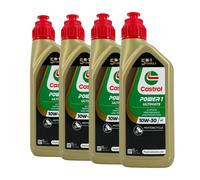 CASTROL Power 1 Racing 4T 10W-30 2-Rad Olio Motore Api Sl, Jaso MA2, 4x1 Litro