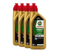 CASTROL Power 1 Racing 4T 10W-30 2-Rad Olio Motore Api Sl, Jaso MA2, 4x1 Litro