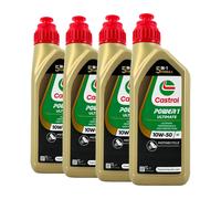 CASTROL Power 1 Ultimate 4T 10W-50 Olio Per Moto API SN, JASO MA2, 4x1 Litro