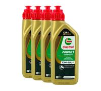 CASTROL Power 1 Ultimate 4T 10W-50 Olio Per Moto API SN, JASO MA2, 4x1 Litro