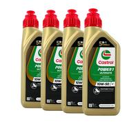 CASTROL Power 1 Ultimate 4T 10W-50 Olio Per Moto API SN, JASO MA2, 4x1 Litro
