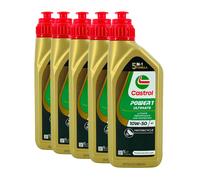 CASTROL Power 1 Ultimate 4T 10W-50 Olio Per Moto API SN, JASO MA2, 5x1 Litro