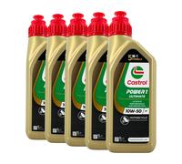 CASTROL Power 1 Ultimate 4T 10W-50 Olio Per Moto API SN, JASO MA2, 5x1 Litro