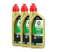 CASTROL Power 1 Ultimate 4T SAE 10W-40 Olio Moto, Api Sn, Jaso MA2, 3x1 Litro