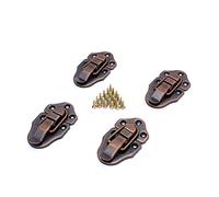 Castuvy 4 Sets Retro red bronze suitcase Hasluck toolbox buckle lock flight case Haspus latch, with mounting screws, 2.7 inch x 1.55“