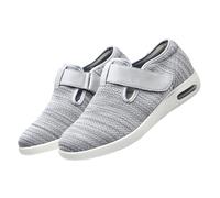 Casual all'Aperto Scarpe Uomo a Strappo,Larghe per Piedi Gonfi Scarpe da Passeggio Regolabili per La Neuropatia Dolorosa dei Piedi degli Anziani.Light Gray,45