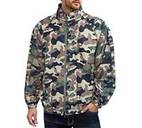 Casual Autunno Jacekt Top da uomo Cappotto leggero Camouflage Loose Fit Leggero Sun Sport Running Escursionismo Giacca Outwear per Outdoor Escursionismo Lavoro Camminare Abiti caldi, Verde, XL