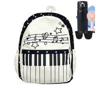 Casual Backpack Piano Print Large - - - Capacity School Work Bookbag for |