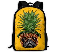Casual Borsa Da Viaggio Dog Pineapple Zaino Per La Scuola Impermeabile Rucksack Per Studenti, Trekking, Compleanno, 42X32X14Cm