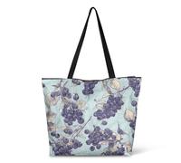 Casual Borsa Donna Blueberry Borsa Stoffa Shopper Personalizzata Busta Spesa Per Palestra, Shopping, Scuola, 40X50X15Cm